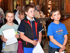 Молебен по окончании учения в воскресной школе "Вертоград"